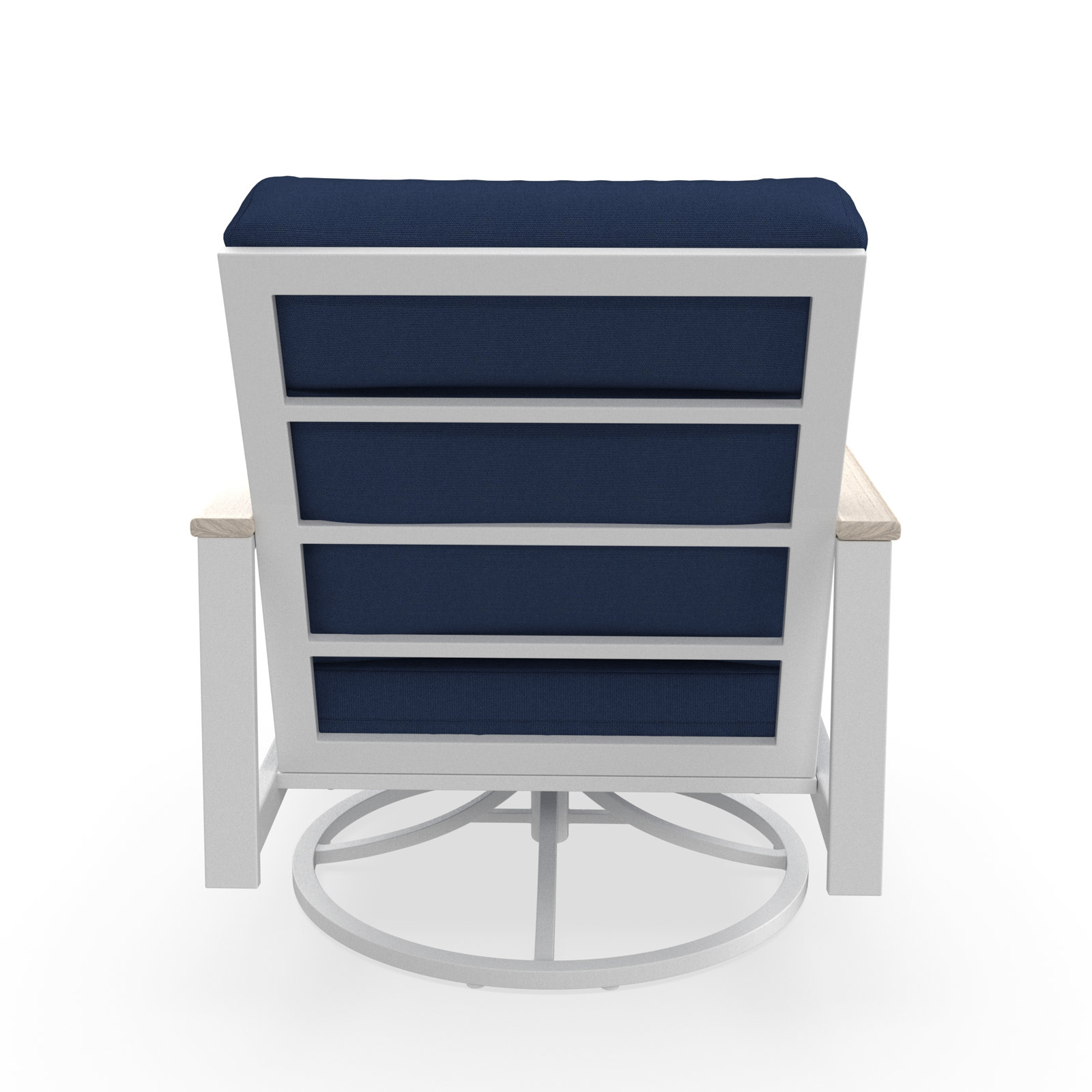 Townsend Sunbrella® Swivel Patio Lounge Chair, Canvas Navy, White