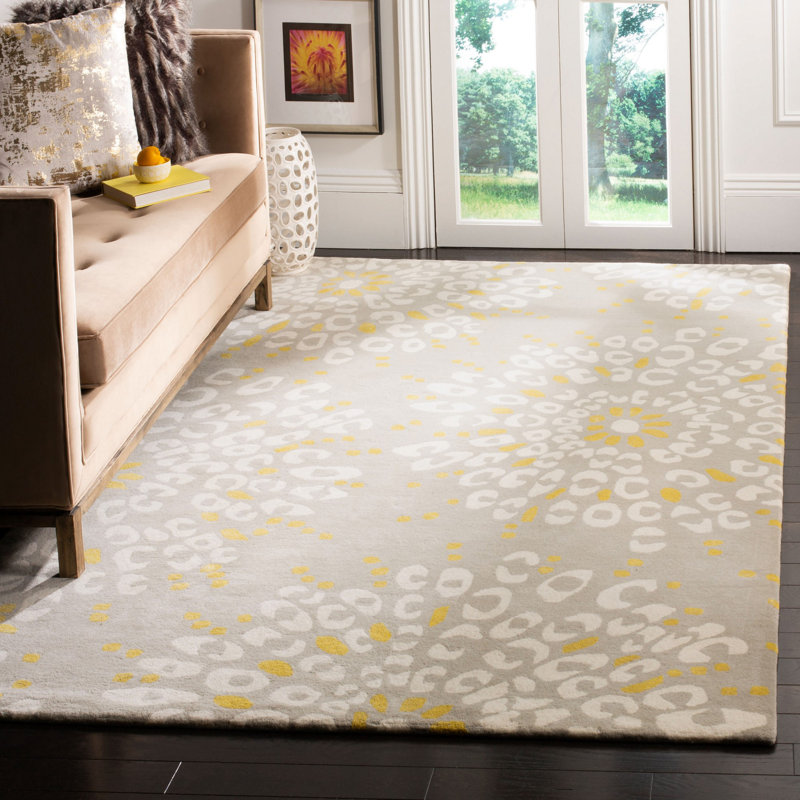 Andersen Hand Tufted Wool Floral Rug, Rectangle 6' x 9'