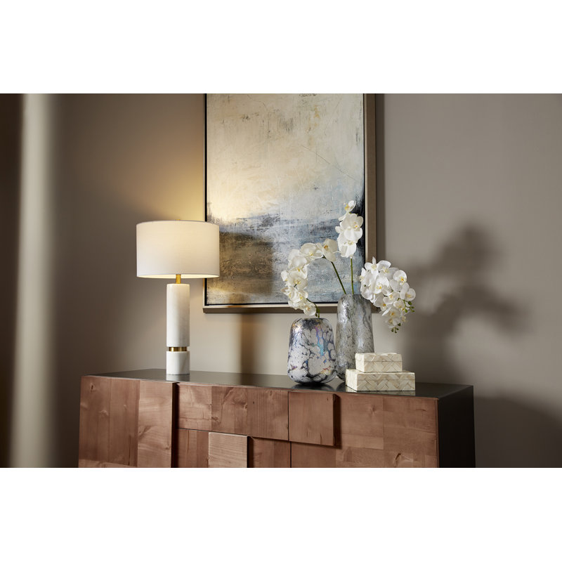 Archer Table Lamp, White/Brass