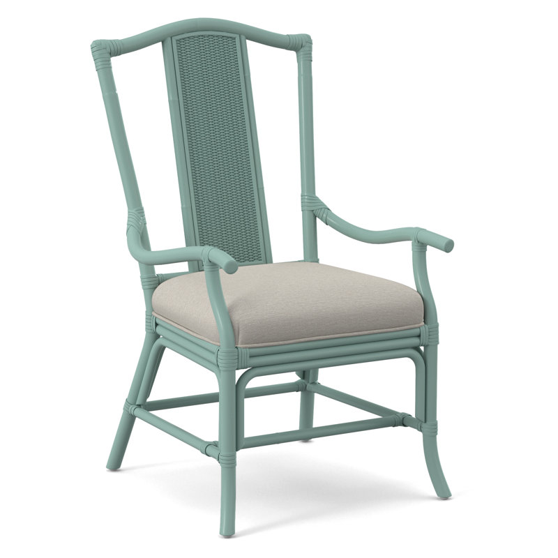 Drury Lane Slat Back Dining Arm Chair, White Performance Fabric; 0851-94, Stone Hearth