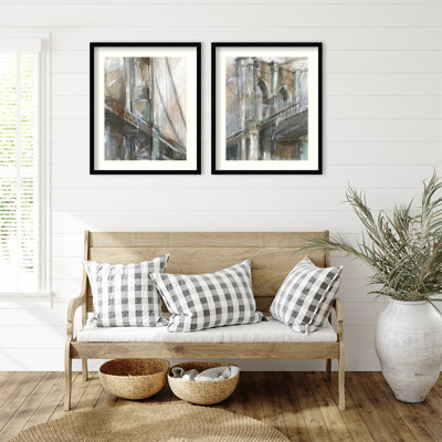 "Icon of Architecture No. 1 & No. 2 - 2 pièces" par Ethan Harper, reproduction d'art encadrée