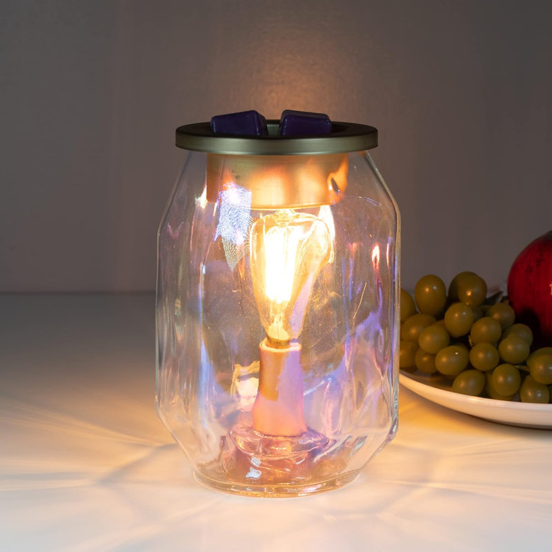 Edison Clear Glass Wax Melt Warmer with Brass Accents