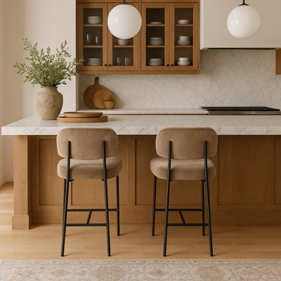 Tabouret de comptoir rembourré Zarelle