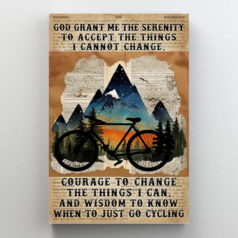Jabran Bicycle When To Just Go Cycling - Wrapped Canvas Print, 20" H x 16" W x 1.25" D