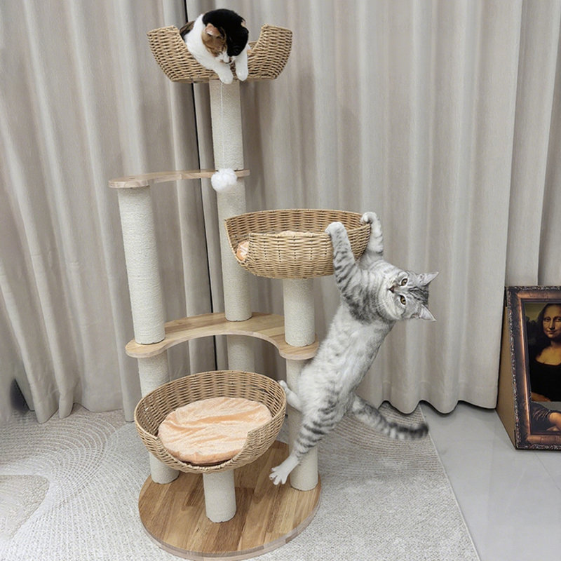5 Tiers Cat Tree with Condons,Perch,Scratching Posts