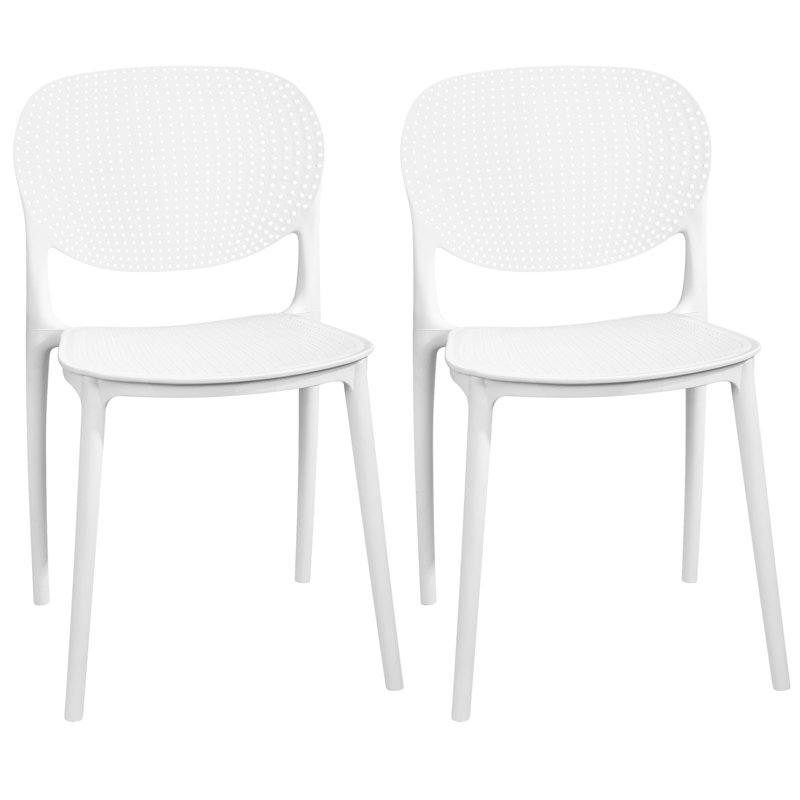 Chaise de salle à manger empilable, Blanc