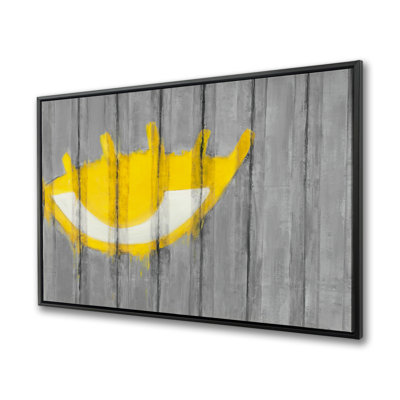 Yellow Eye Graffiti on Container - Industrial Framed Canvas Decor