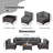 7-Piece Patio Conversation Sets, Outdoor Rattan Wicker Sectional Sofa with Tea Table & Cushions-765336747