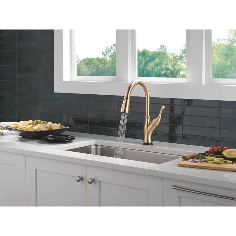 Ophelia Touchless Kitchen Faucet with Touch Technology, Brushed Gold Kitchen Sink Faucet with Pull Down Sprayer, Single Hole, Champagne Bronze