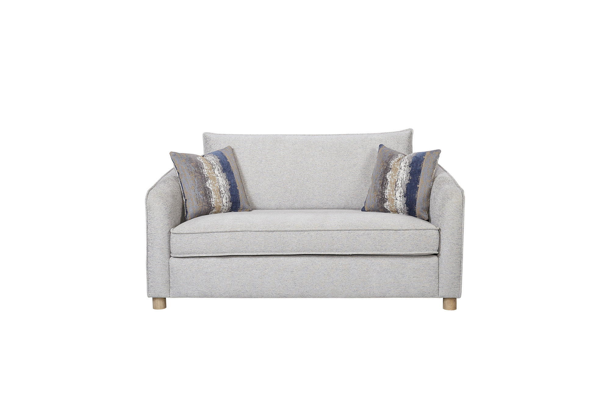 Latitude Run® Loveseat In Sand Fabric - 2 Down Pillows | Wayfair