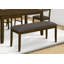 Banc, 44 po rectangulaire, rembourré, bois, salle à manger, cuisine, entrée, bois massif brun, tissu brun, transitionnel