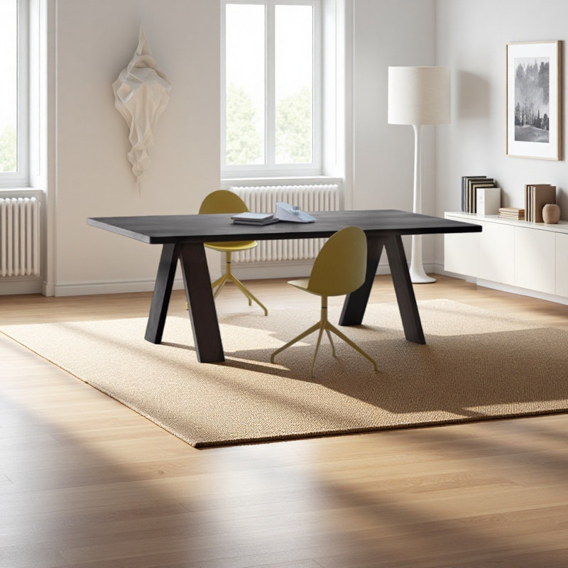 Black simple pine desk