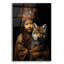 Art mural en verre épique «Native American Child With Wolf Cub 2» par Momart-106418749