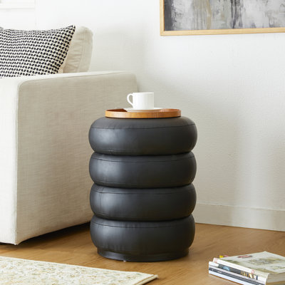 Berdi 15.5" Wide Faux Leather Storage Ottoman