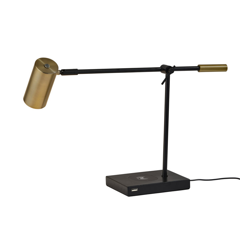 Flemings Adjustable Metal USB Desk Lamp, Black