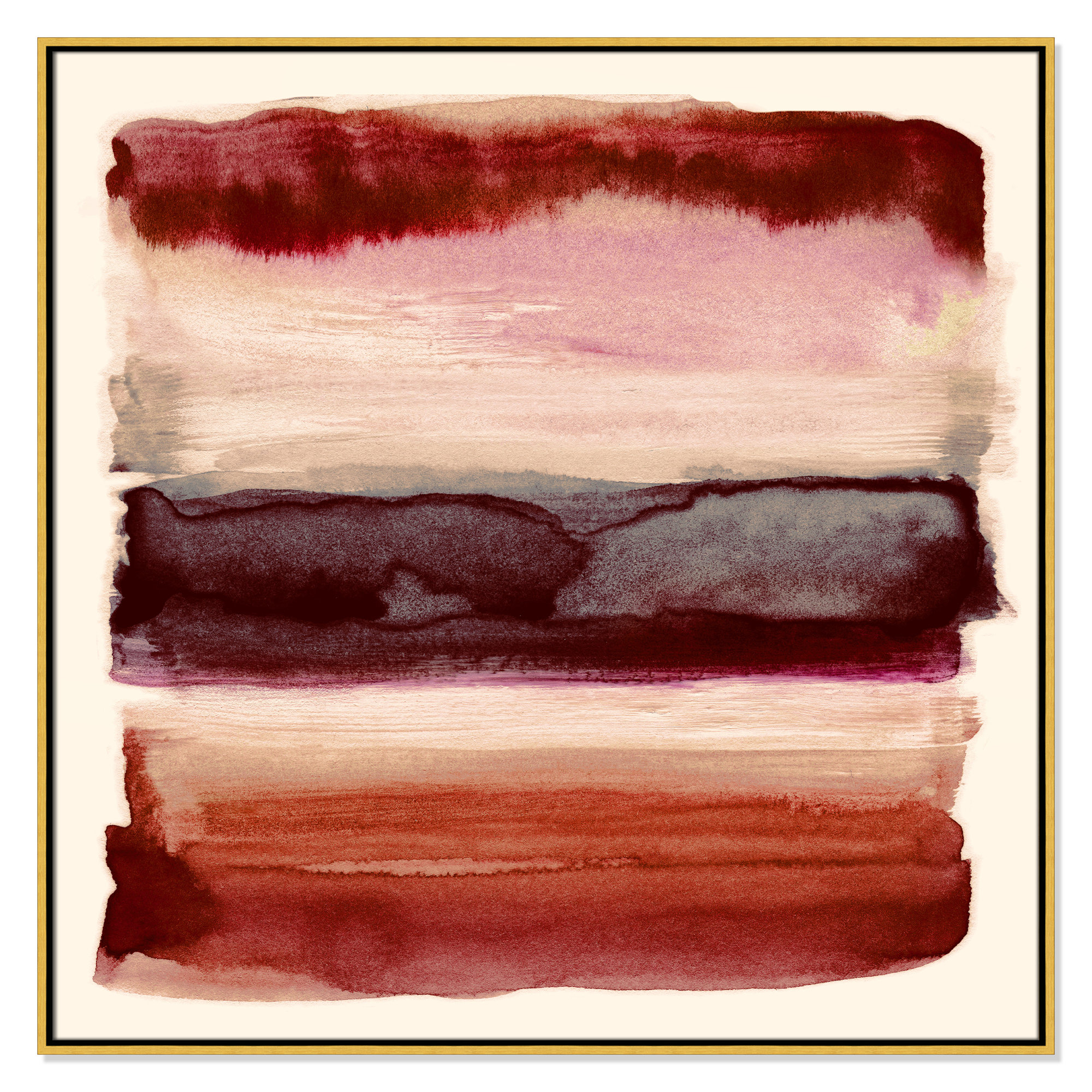 Burgundy Sky II Print by Nan, 41.5" H x 41.5" W, Gold