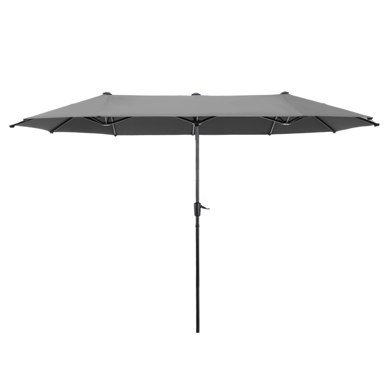 396.2cm X 198.1cm Rectangular Market Parasol, Light Grey