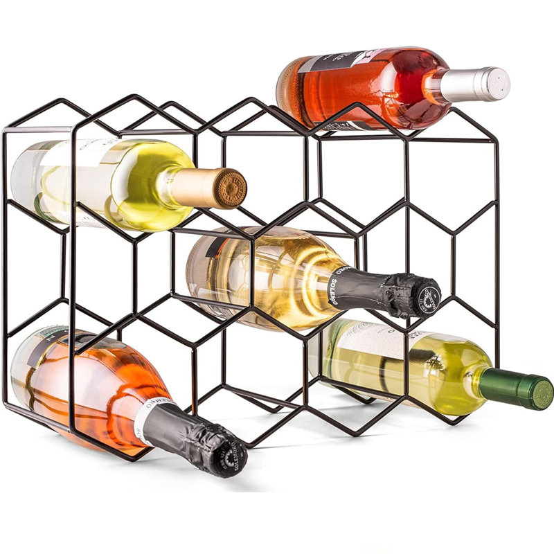 Countertop Wine Rack - 14 Bottle Freestanding, Black