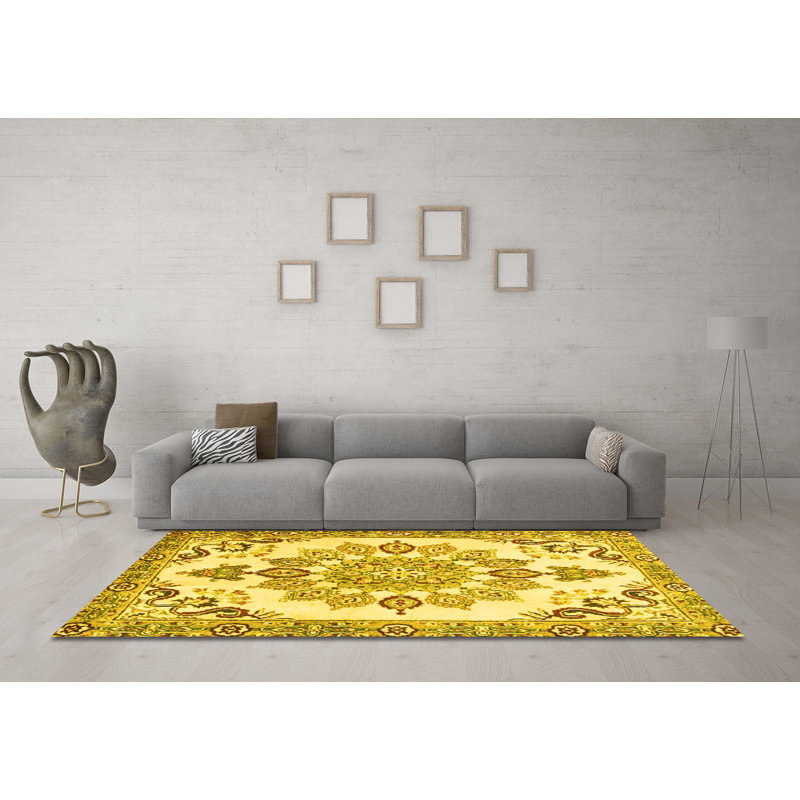 Massarelli Washable Oriental Indoor Rug, Round 6'
