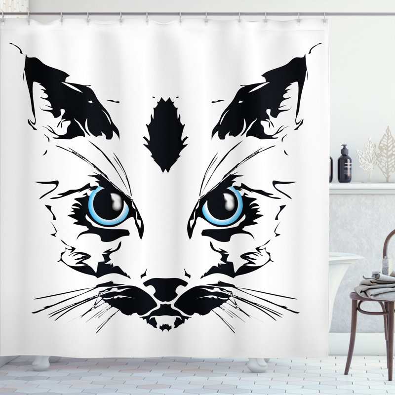 Animal Print Shower Curtain with Hooks Included, 69" H x 70" W