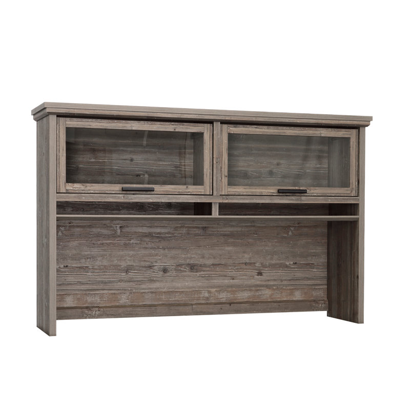 Huche avec portes en verre, finition brune