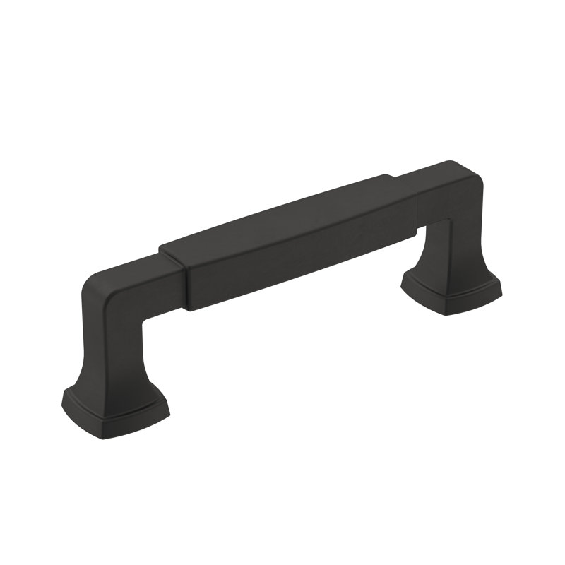 Stature 3-3/4 inch (96mm) Center-to-Center Matte Black Cabinet Pull, 3 3/4", Matte Black