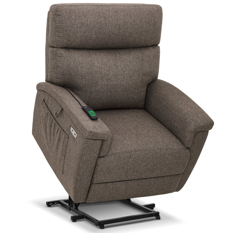 Fauteuil inclinable électrique avec massage par vibration, double chauffage et appui-tête réglable, Moka