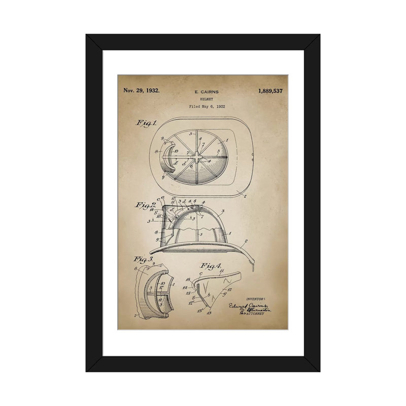 Firefight VI - Patents, impression sur toile tendue, H 32 po x l 24 po x P 1 po, Papier beaux-arts encadré noir, Blanc