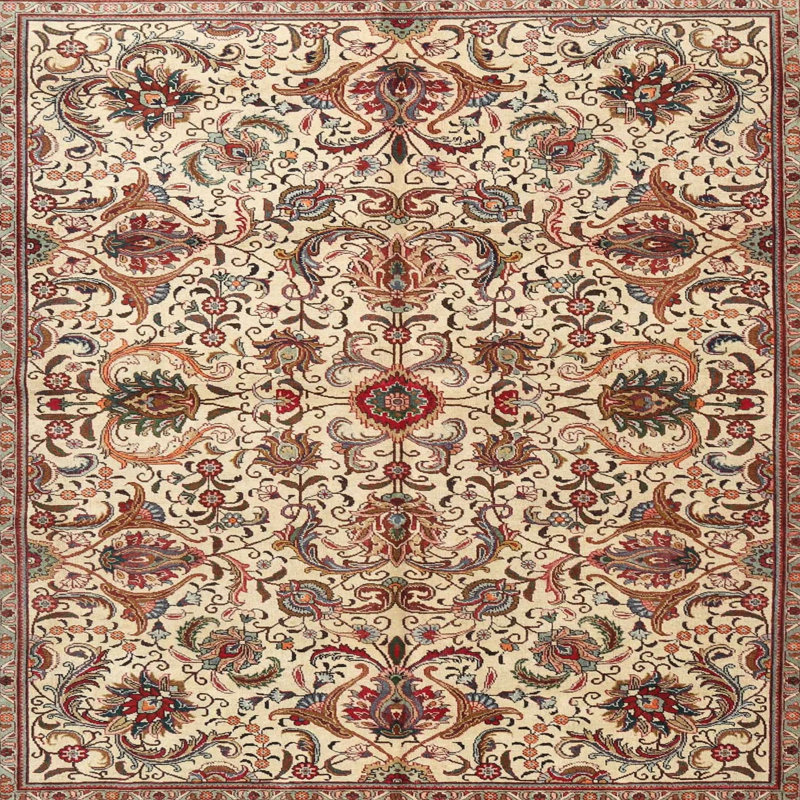 Floral Indoor Rug, Square 4'