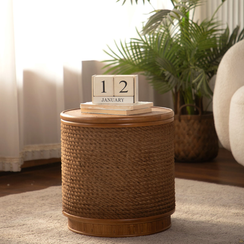 Table basse ronde en rotin