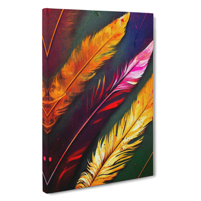 Wondrous Feathers - Wrapped Canvas