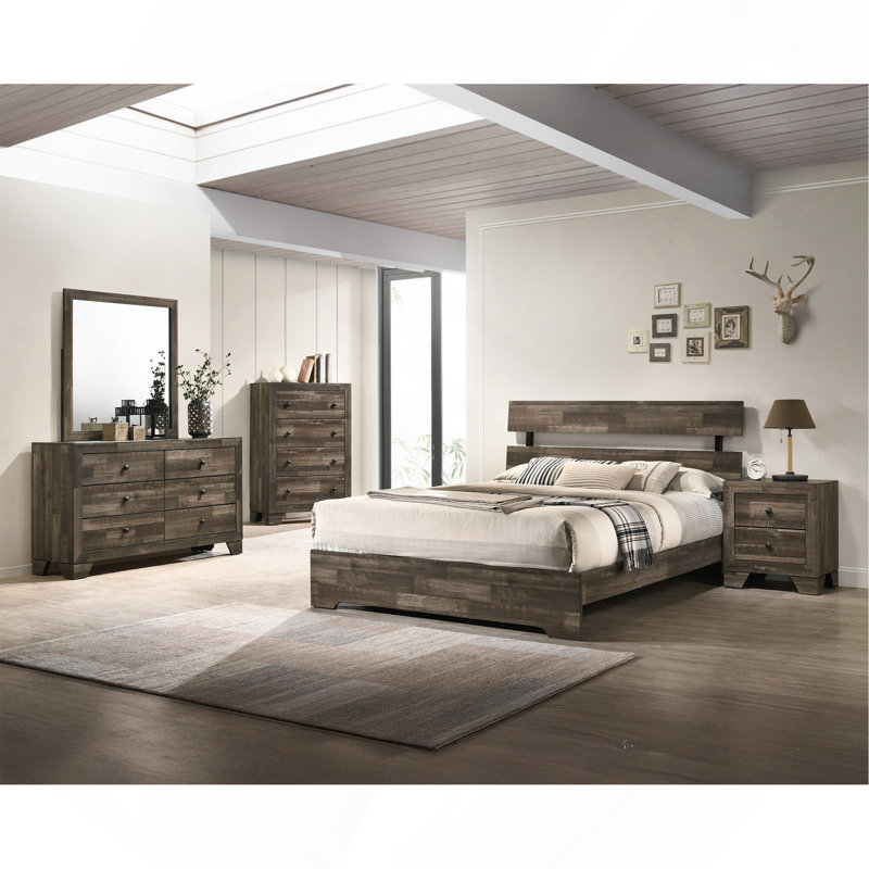 Mobilier de chambre à coucher 1Pc Rustic, Gris / brun rustique