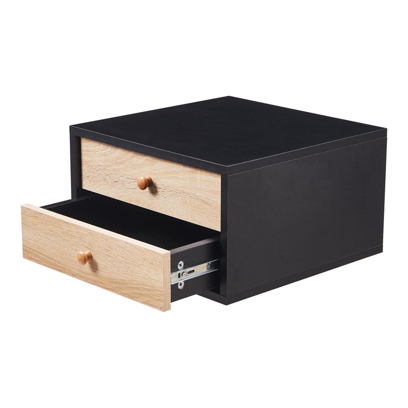 Soltanica 40cm W Manufactured Wood Bedside Table, Black