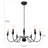 Emilyn 6-Light Dimmable Matte Black Classic/Traditional Candle-Style Chandelier-2091466739