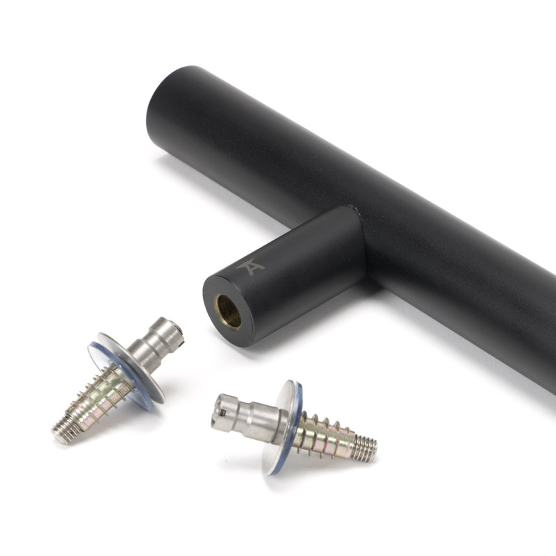 SS (316) 1.2m T Bar Handle Secret Fix 32mm Ø, Matt Black