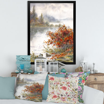 Vue du lac en automne - reproduction sur toile