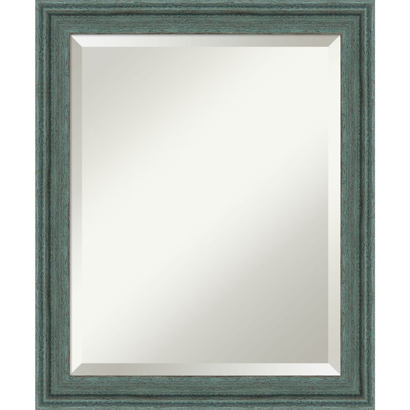 Hauck Solid Wood Rectangle Wall Mirror, 23.5" x 19.5", Blue