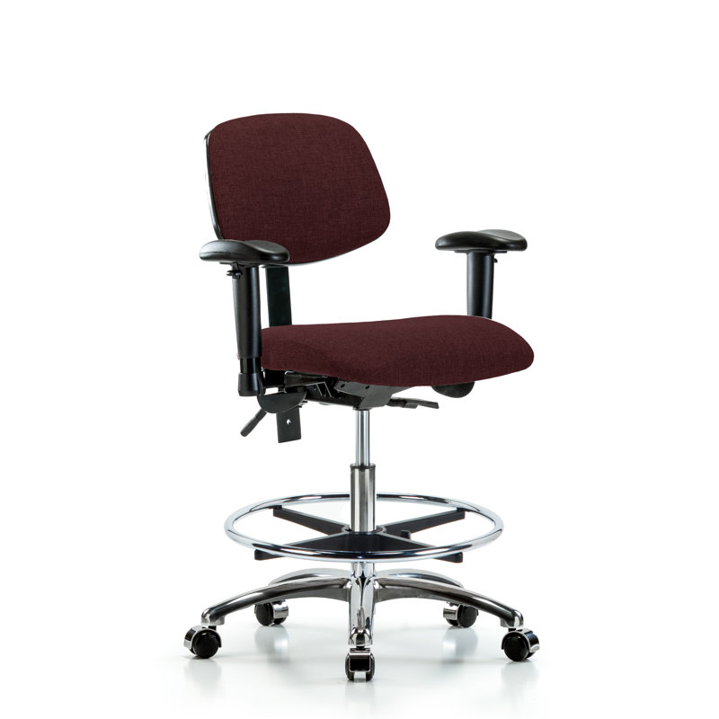 Task Chair, Burgundy, Casters, Yes