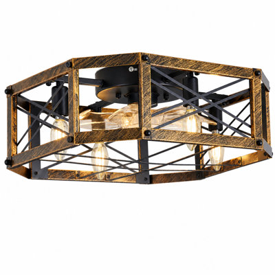 Ventilateur de plafond à profil bas de 21 po avec télécommande et 4 ampoules - mémoire double et moteur à courant continu silencieux