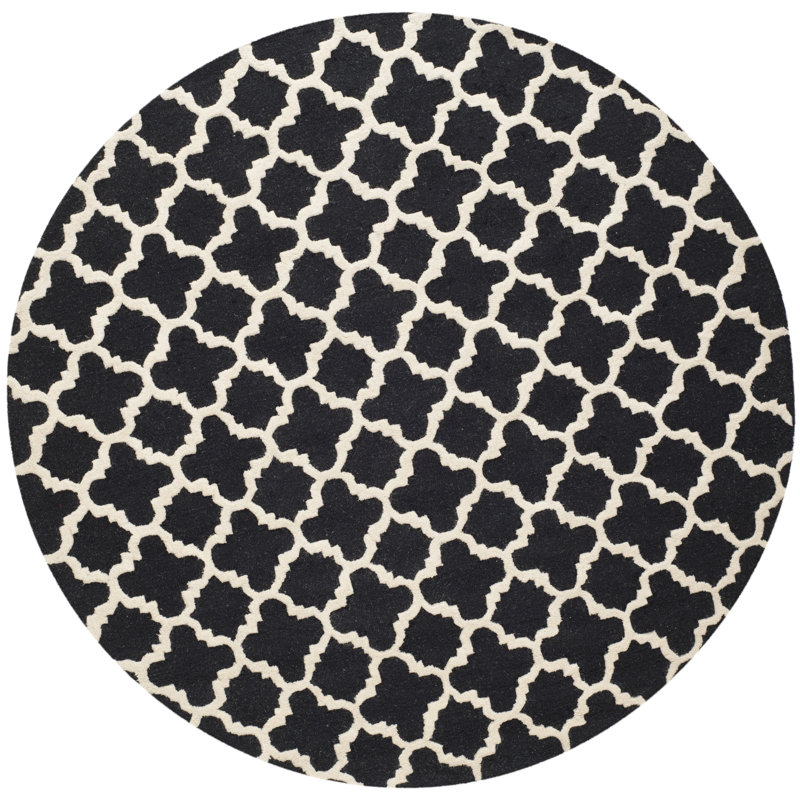 Cannen Hand Tufted Wool Geometric Rug, Round 6'