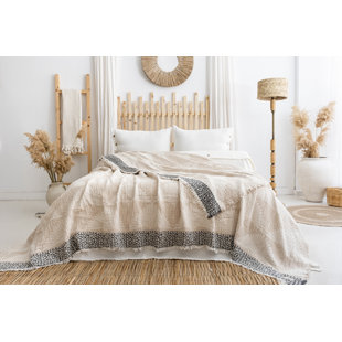 Crane Muslin Bed Blanket