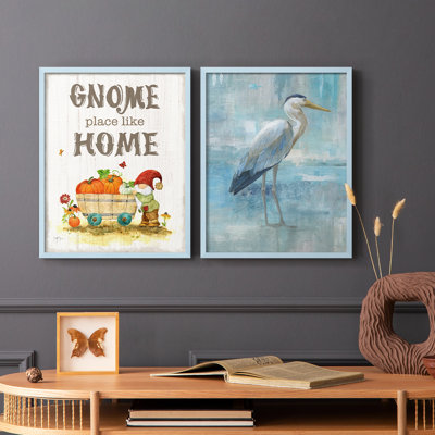 Gnome Place - reproduction encadrée de qualité supérieure - prête à être accrochée - aucun clou requis - aucun clou requis