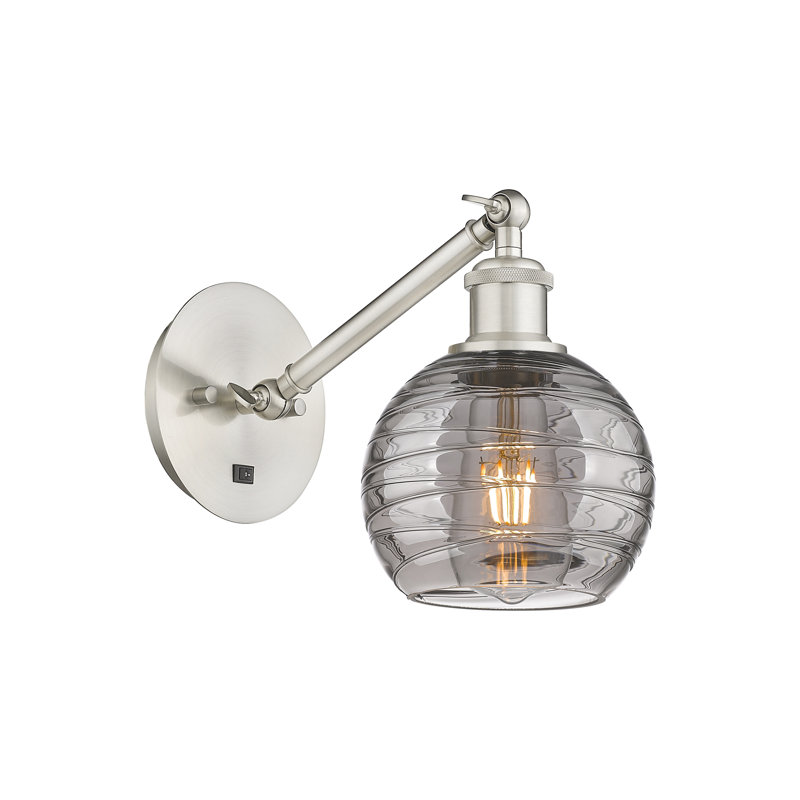 Allare Steel Armed Sconce, Brushed Satin Nickel