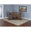 Pemberly Row 78" Farmhouse Wood Bar Unit in Medium Brown