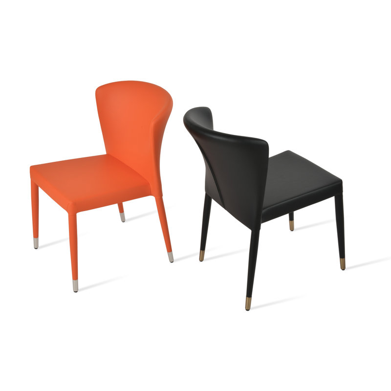 Chaise de salle à manger rembourrée avec anneau Capri, Orange