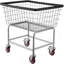 Chariot à linge en fil métallique, panier à linge en fil métallique de 2,5 boisseaux avec roulettes, chariot à linge métallique commercial de 21 po x 27 po x 27,5 po, cadre en acier avec finition chromée, roulettes de 4 pouces, chariot à panier en métal pour la lessive