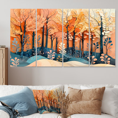 4 Seasons Forest Trees Drem Fragments IV - Seasons Art - Traditional Wall Art Decor Set