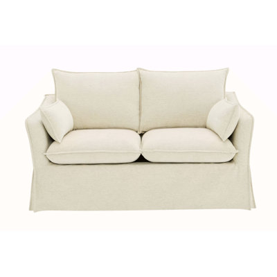 Shane Beige Linen Loveseat W/2 Pillows
