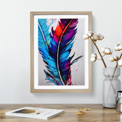 Feathers Splashed No.5 - Framed Print