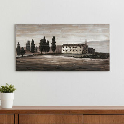 Tuscan Cypress Distressed Unframed Painting Wall Art